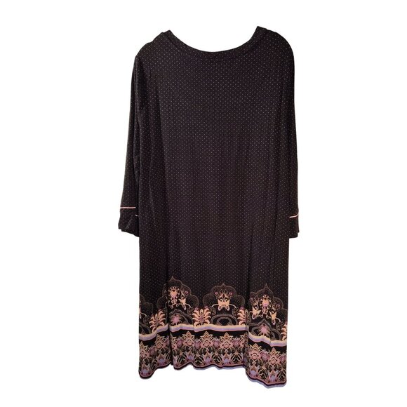 Soma So Soft Polka Dot and Black Floral Sleep Shirt Rayon/Spandex Womens Large - Picture 2 of 4